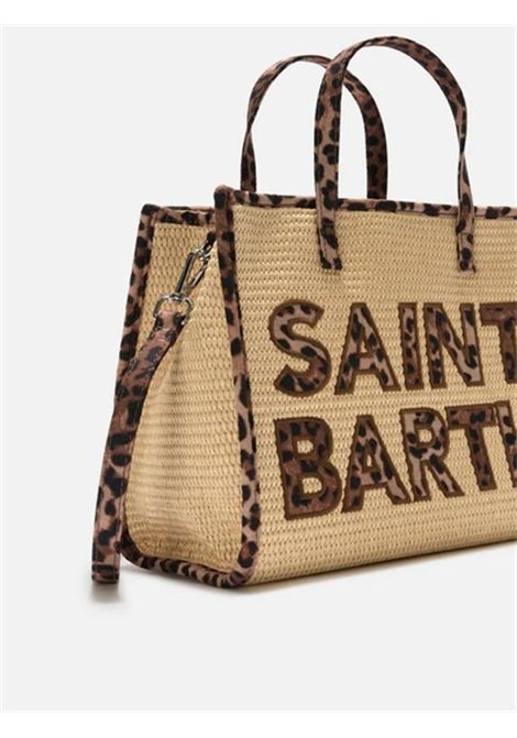 Borsa Media in paglia SAINT BARTH | VVID001 VIVIAN MID STRAW11 PATCH LEOPARD 18